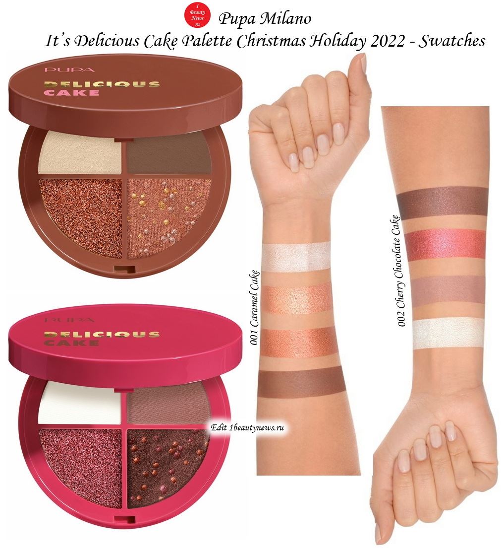 Pupa Milano It’s Delicious Cake Palette Christmas Holiday 2022 - Swatches