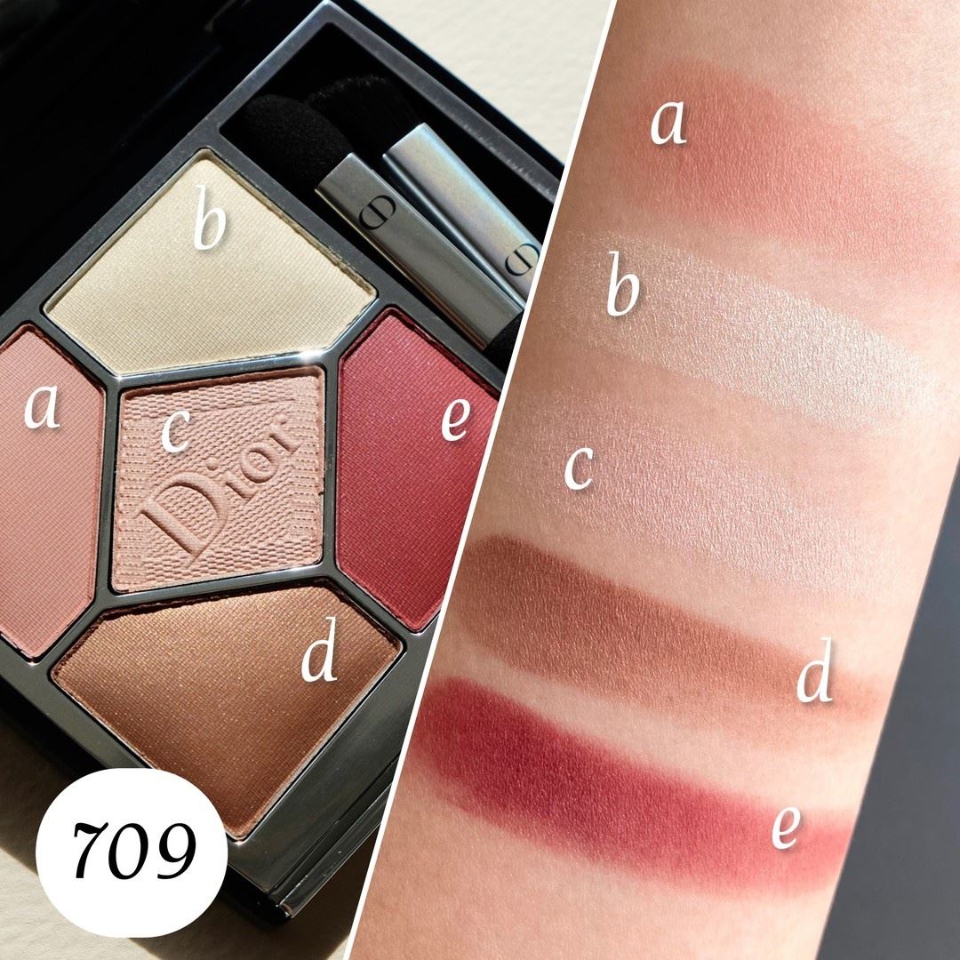 Dior 5 Couleurs Couture Eyeshadow Palette 709 Iconic Muse Spring 2023 - Swatches
