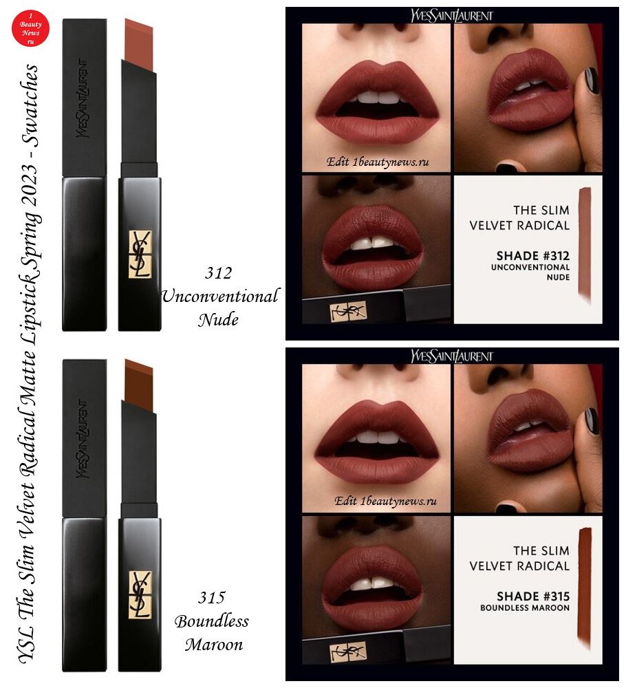 YSL The Slim Velvet Radical Matte Lipstick Spring 2023 - Swatches